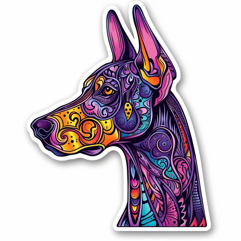 Great Dane Dog Expressive surreal Vinyl Decal Sticker for Car, Laptop, Tumbler and more # F022729