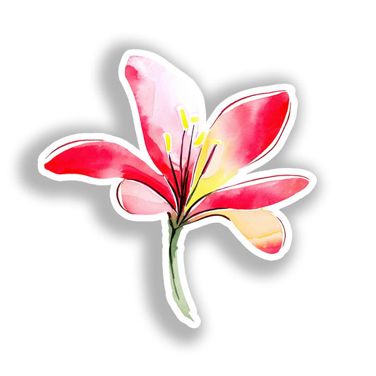 Lily Flower Vinyl Decal Sticker for Car, Laptop, Tumbler and more # A019440-4" x 4"