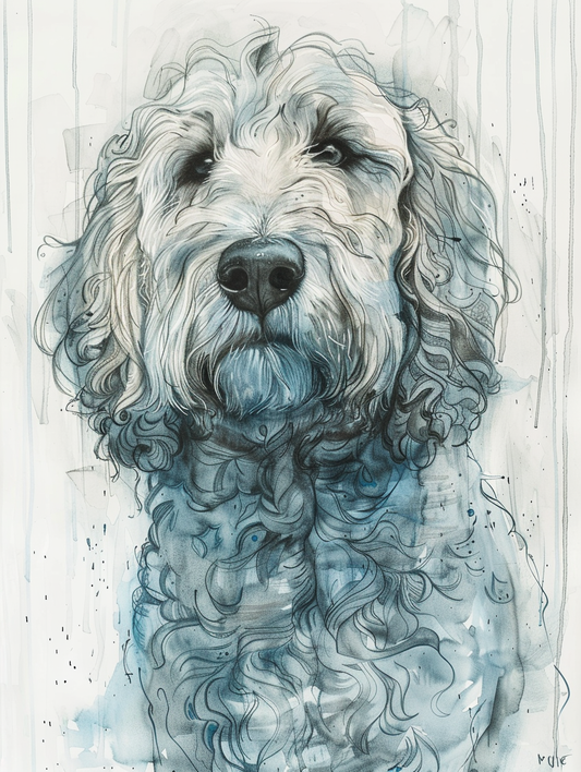 Poster of Goldendoodle dog  Poster # F024289