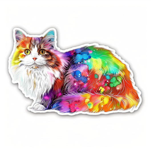 Adorable Turkish Angora Cat  Vinyl Decal Sticker for Car, Laptop, Tumbler and more # F020899-4" x 4"