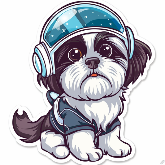 Adorable Shih Tzu Dog Expressive surreal Vinyl Decal Sticker for Car, Laptop, Tumbler and more # F018185