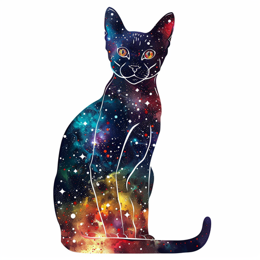 Abyssinian Cat astronaut majestic Expressive surreal Vinyl Decal Sticker for Car, Laptop, Tumbler and more # F021174-4" x 4"