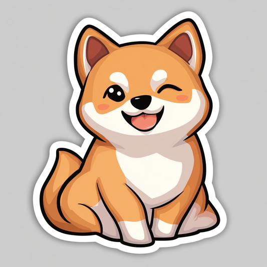 Shiba Inu sticker cartoon style Expressive surreal Vinyl Decal Sticker for Car, Laptop, Tumbler and more # F025852