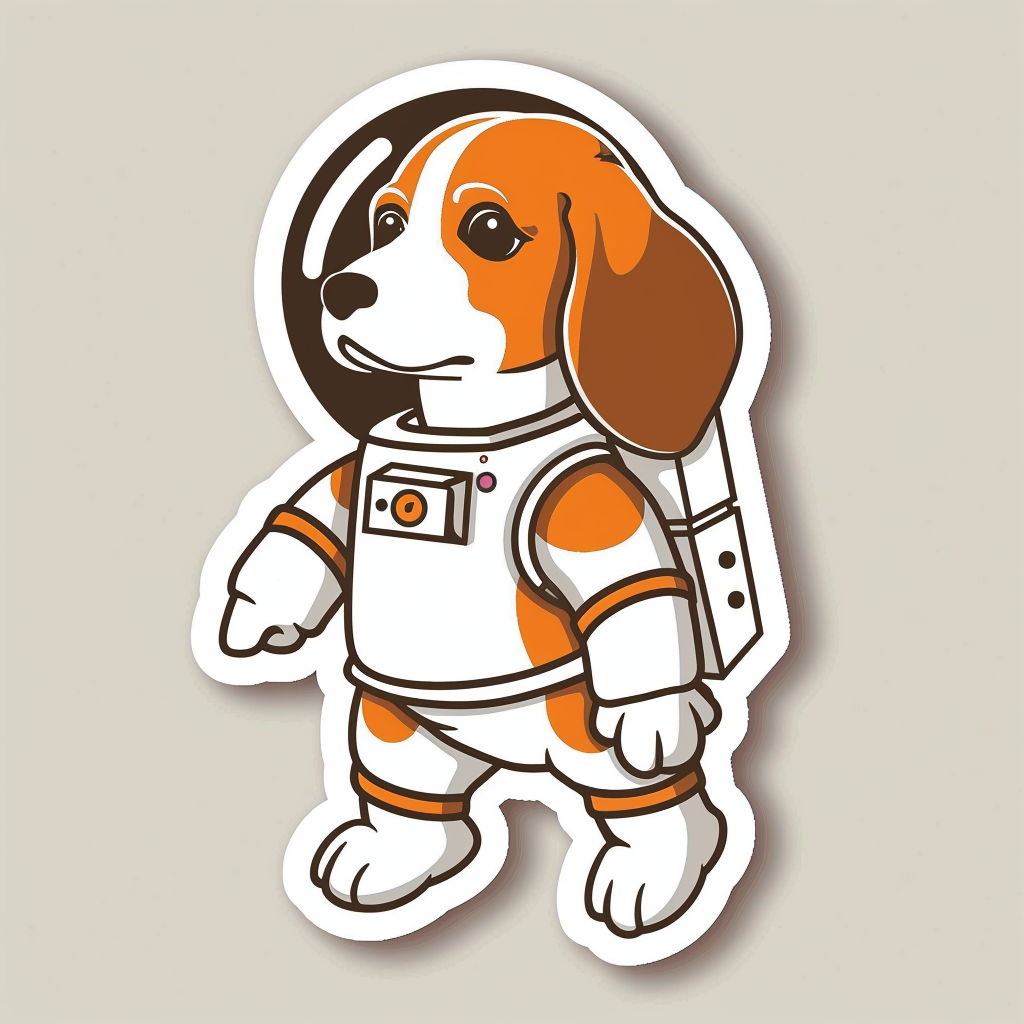 Beagle dog astronaut Vinyl Decal Sticker for Car, Laptop, Tumbler and more # F011932