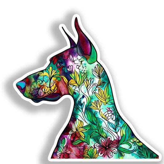 Doberman Pnscher Dog Vinyl Decal Sticker for Car, Laptop, Tumbler and more # A019671-4" x 4"