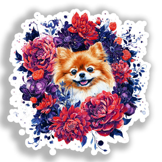 Pomeranian Dog Vinyl Decal Sticker for Car, Laptop, Tumbler and more # A017496-4" x 4"