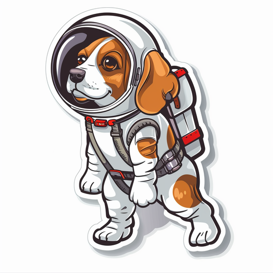 Beagle dog astronaut Vinyl Decal Sticker for Car, Laptop, Tumbler and more # F011944