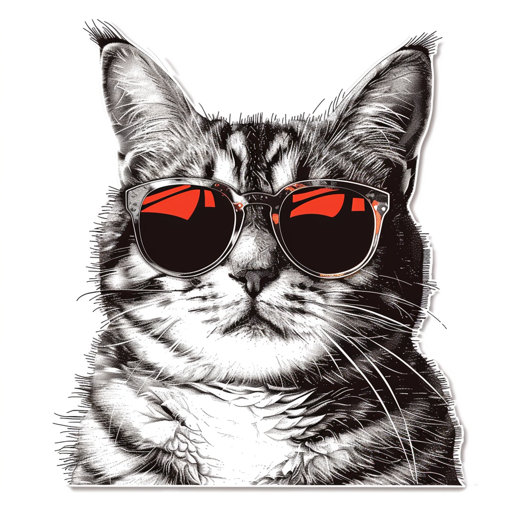 Sticker of an American Shorthair Cat majestic Expressive surreal Vinyl Decal Sticker for Car, Laptop, Tumbler and more # F019259