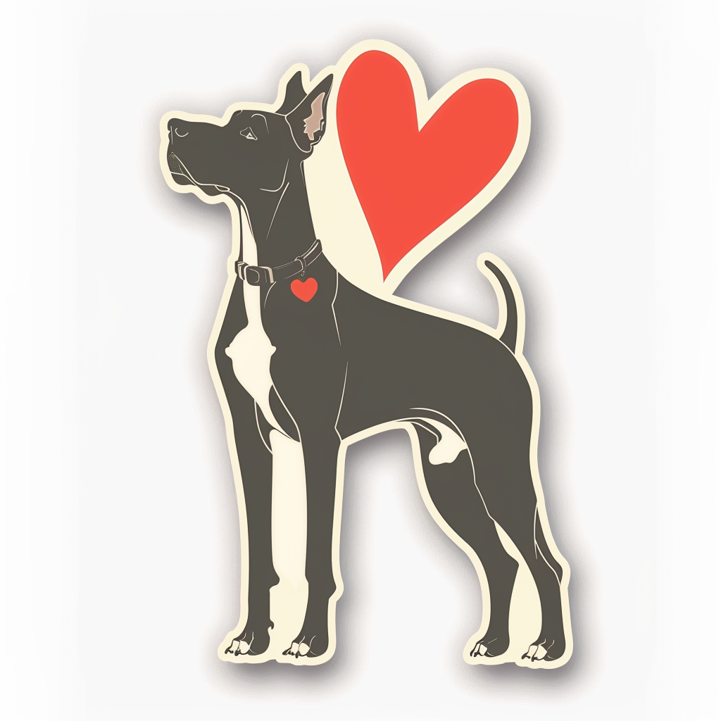 Adorable Great Dane Dog Expressive surreal Vinyl Decal Sticker for Car, Laptop, Tumbler and more # F018040