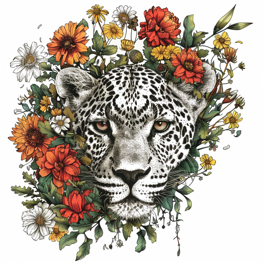 Leopard majestic Expressive surreal Vinyl Decal Sticker for Car, Laptop, Tumbler and more # F022461