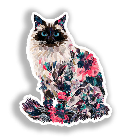Birman Cat Vinyl Decal Sticker for Car, Laptop, Tumbler and more # A019029-4" x 4"
