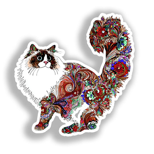 Ragdoll Cat Vinyl Decal Sticker for Car, Laptop, Tumbler and more # A019244-4" x 4"