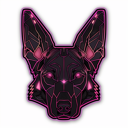 German Shepherd Dog cyber punk Vinyl Decal Sticker for Car, Laptop, Tumbler and more # F011509