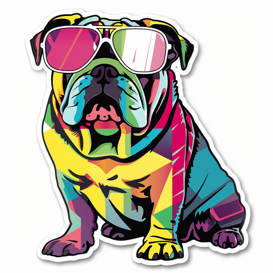 Bulldog Dog majestic Expressive surreal Vinyl Decal Sticker for Car, Laptop, Tumbler and more # F017563