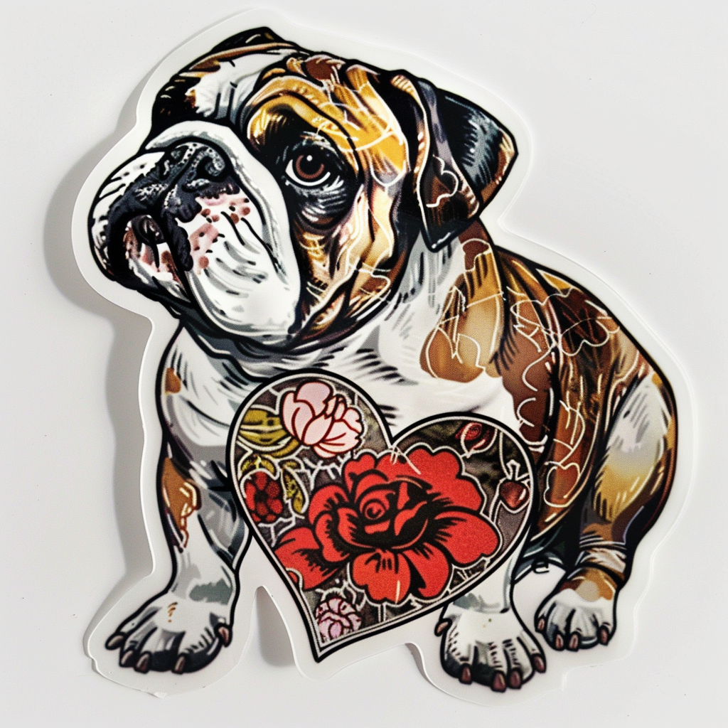 Bulldog Dog majestic Expressive surreal Vinyl Decal Sticker for Car, Laptop, Tumbler and more # F017634