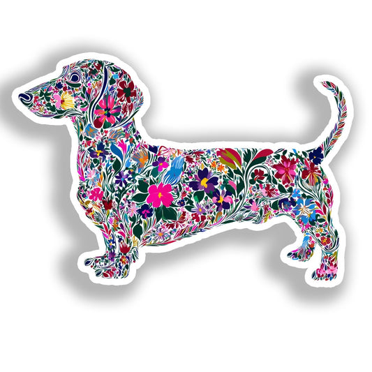 Dachshund Dog Vinyl Decal Sticker for Car, Laptop, Tumbler and more # A019755-4" x 4"