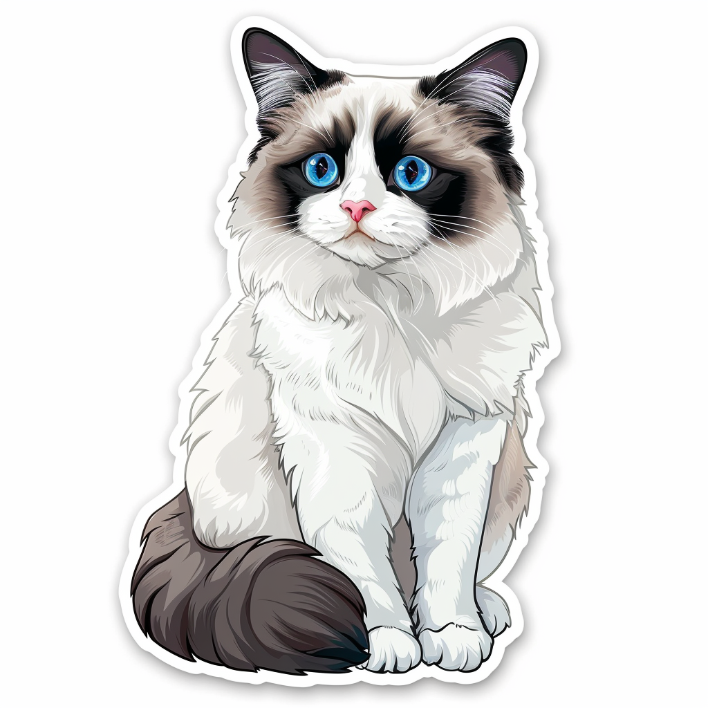 Ragdoll Cat Vinyl Decal Sticker for Car, Laptop, Tumbler and more # F08009