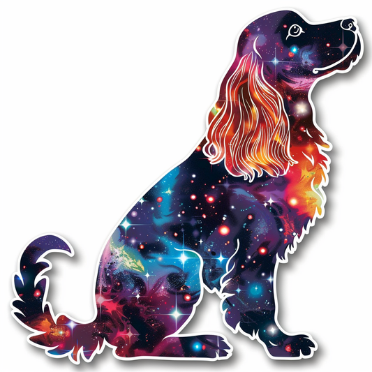 Cocker Spaniel Dog majestic Expressive surreal Vinyl Decal Sticker for Car, Laptop, Tumbler and more # F020346-4" x 4"
