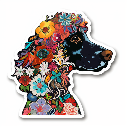 Poodle Dog floral Vinyl Decal Sticker for Car, Laptop, Tumbler and more # F012568