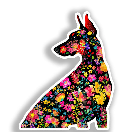 Doberman Pnscher Dog Vinyl Decal Sticker for Car, Laptop, Tumbler and more # A019639-4" x 4"