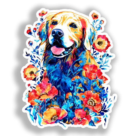Golden Retriever Dog Vinyl Decal Sticker for Car, Laptop, Tumbler and more # A019547-4" x 4"
