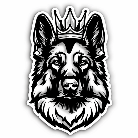 German Shepherd Dog crowned Vinyl Decal Sticker for Car, Laptop, Tumbler and more # F011514