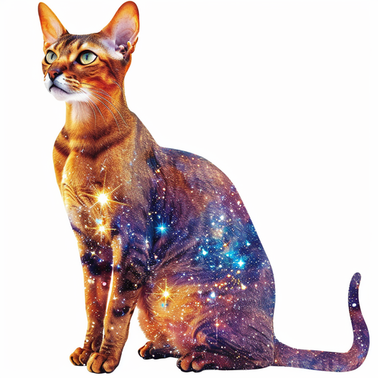 Abyssinian Cat astronaut majestic Expressive surreal Vinyl Decal Sticker for Car, Laptop, Tumbler and more # F021137-4" x 4"