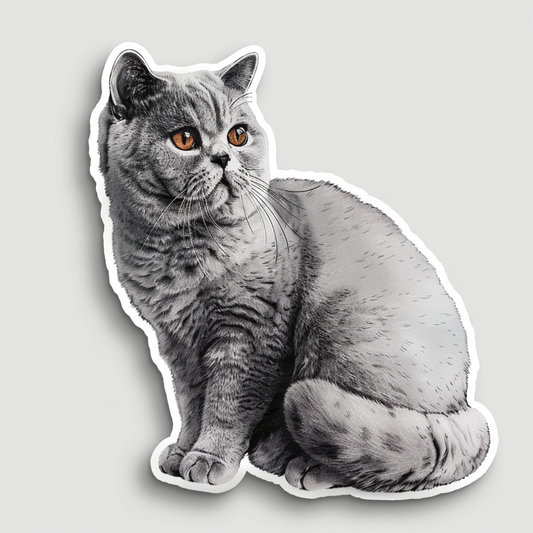 British Shorthair cat Vinyl Decal Sticker for Car, Laptop, Tumbler and more # F07654