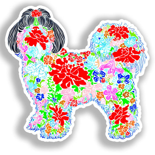 Shih Tzu Dog Vinyl Decal Sticker for Car, Laptop, Tumbler and more # A019113-4" x 4"