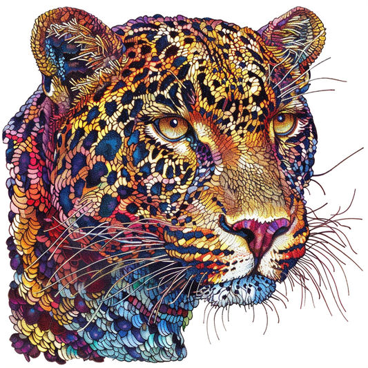 Leopard majestic Expressive surreal Vinyl Decal Sticker for Car, Laptop, Tumbler and more # F022417