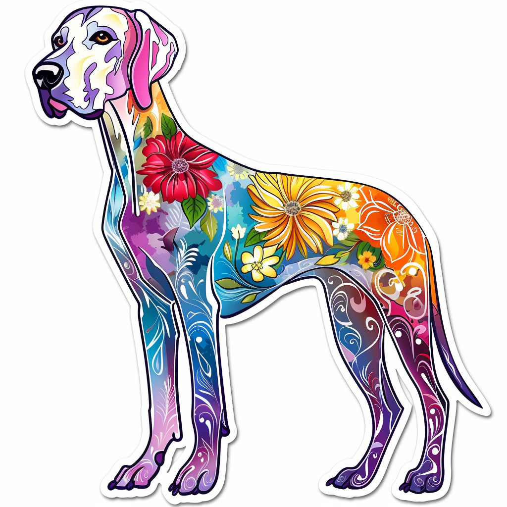 Great Dane Dog Expressive surreal Vinyl Decal Sticker for Car, Laptop, Tumbler and more # F022709