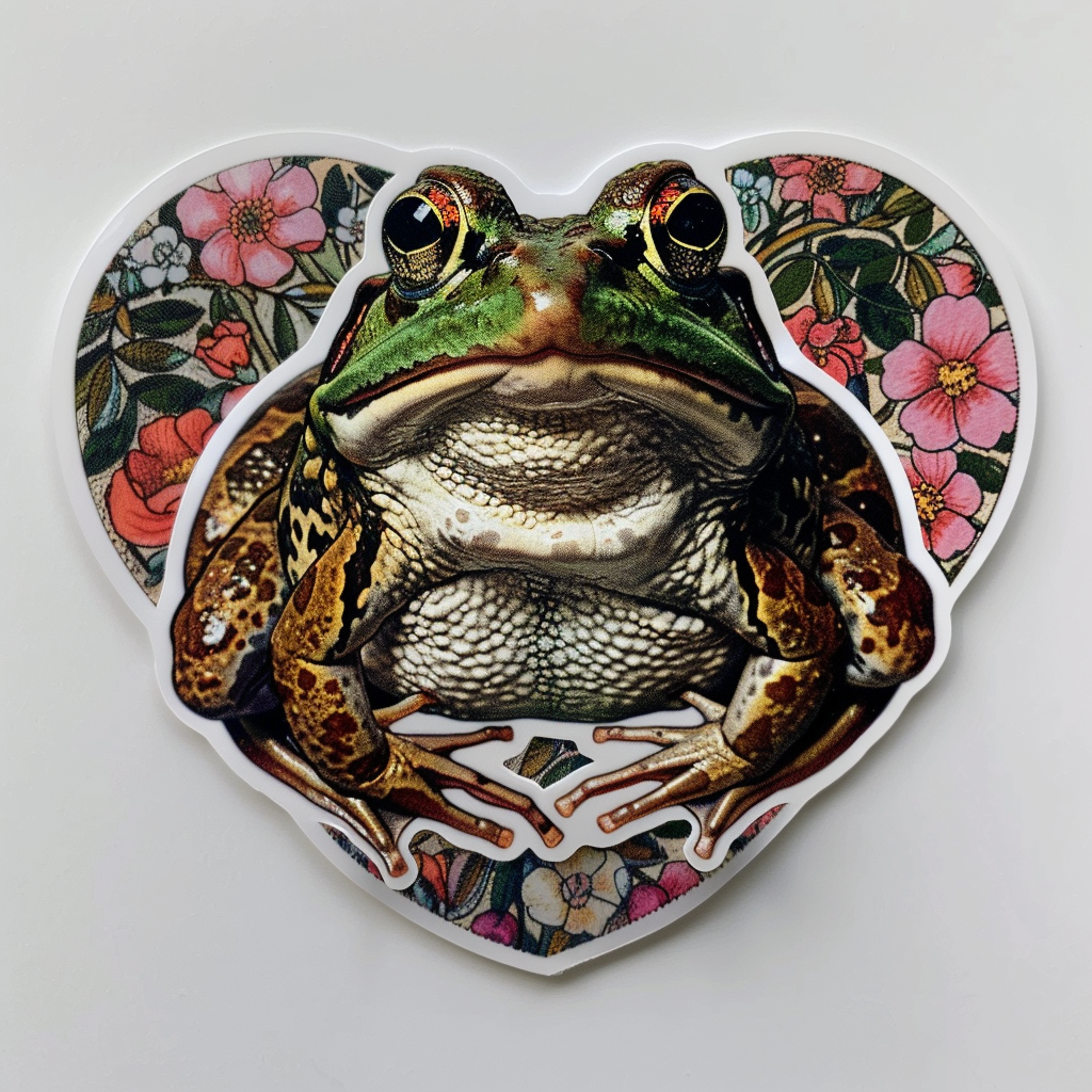 Sticker of a Frog majestic Expressive surreal Vinyl Decal Sticker for Car, Laptop, Tumbler and more # F015905