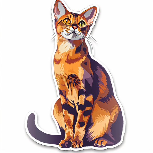 Abyssinian Cat astronaut majestic Expressive surreal Vinyl Decal Sticker for Car, Laptop, Tumbler and more # F021127-4" x 4"