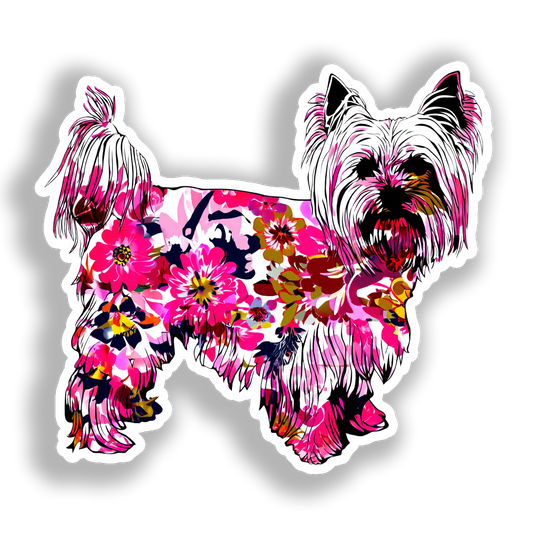 Yorkshire Terrier Dog Vinyl Decal Sticker for Car, Laptop, Tumbler and more # A017146-4" x 4"