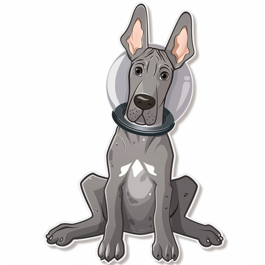 Great Dane Dog Expressive surreal Vinyl Decal Sticker for Car, Laptop, Tumbler and more # F022847