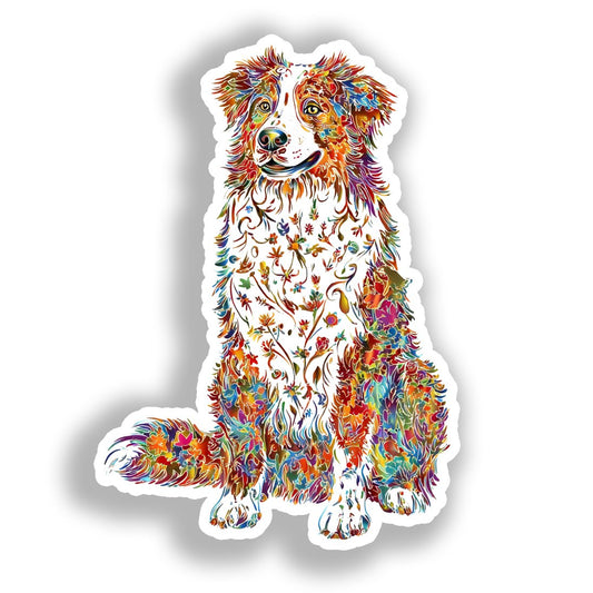 Australian Shepherd Dog Vinyl Decal Sticker for Car, Laptop, Tumbler and more # A018710-4" x 4"