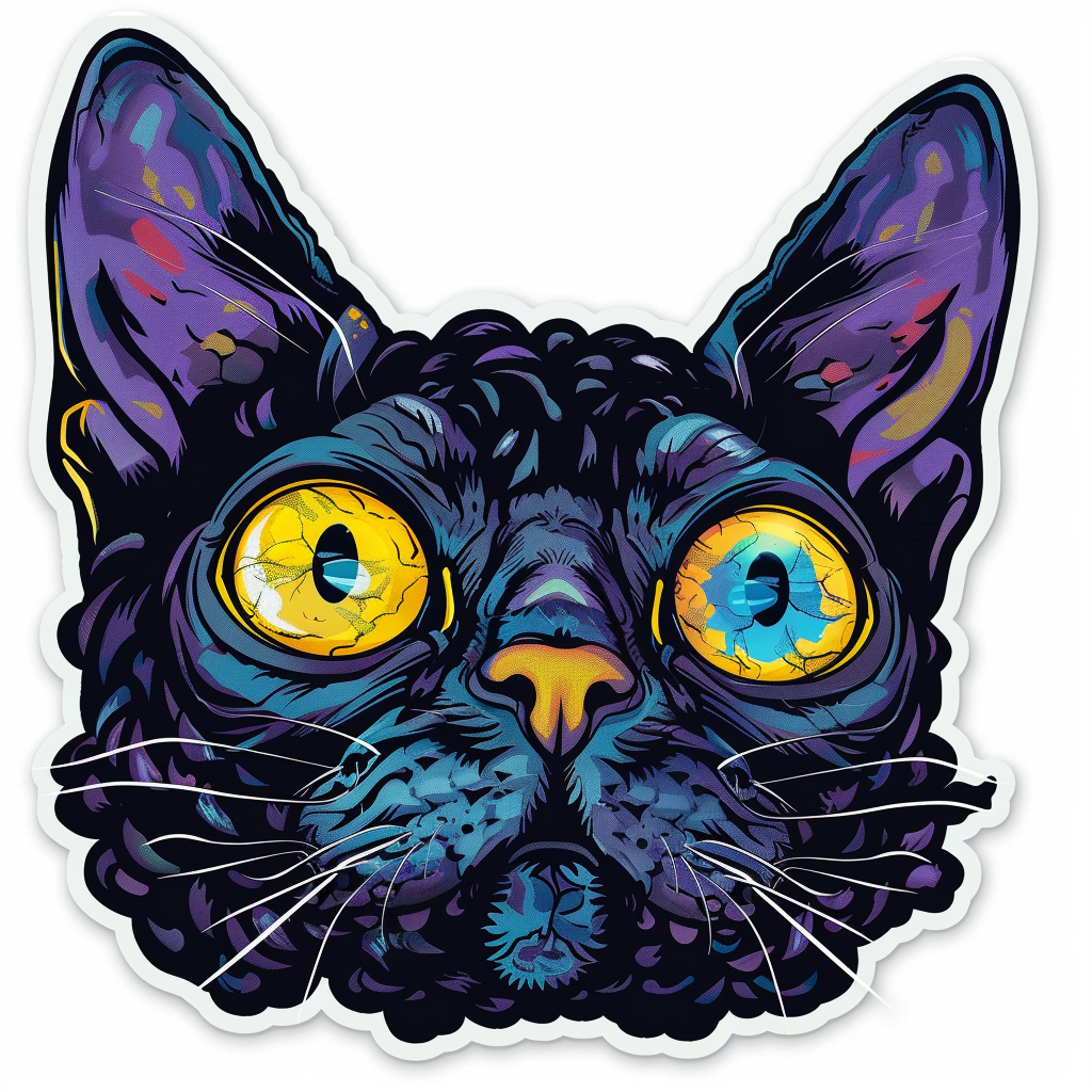 Devon Rex Cat Vinyl Decal Sticker for Car, Laptop, Tumbler and more # F09750