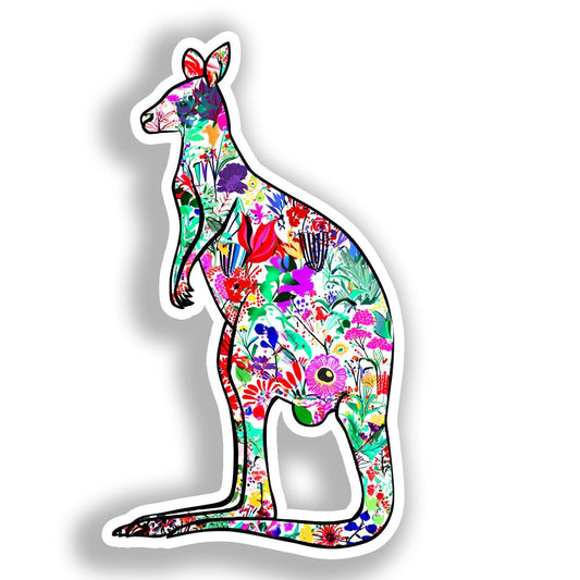 Kangaroo Vinyl Decal Sticker for Car, Laptop, Tumbler and more # A019144-4" x 4"