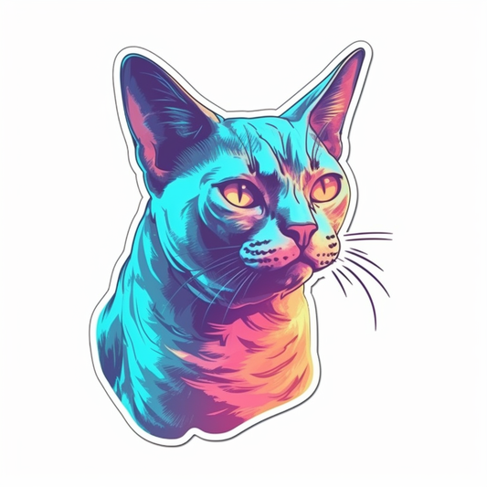 Burmese Cat Vinyl Decal Sticker for Car, Laptop, Tumbler and more # F010767