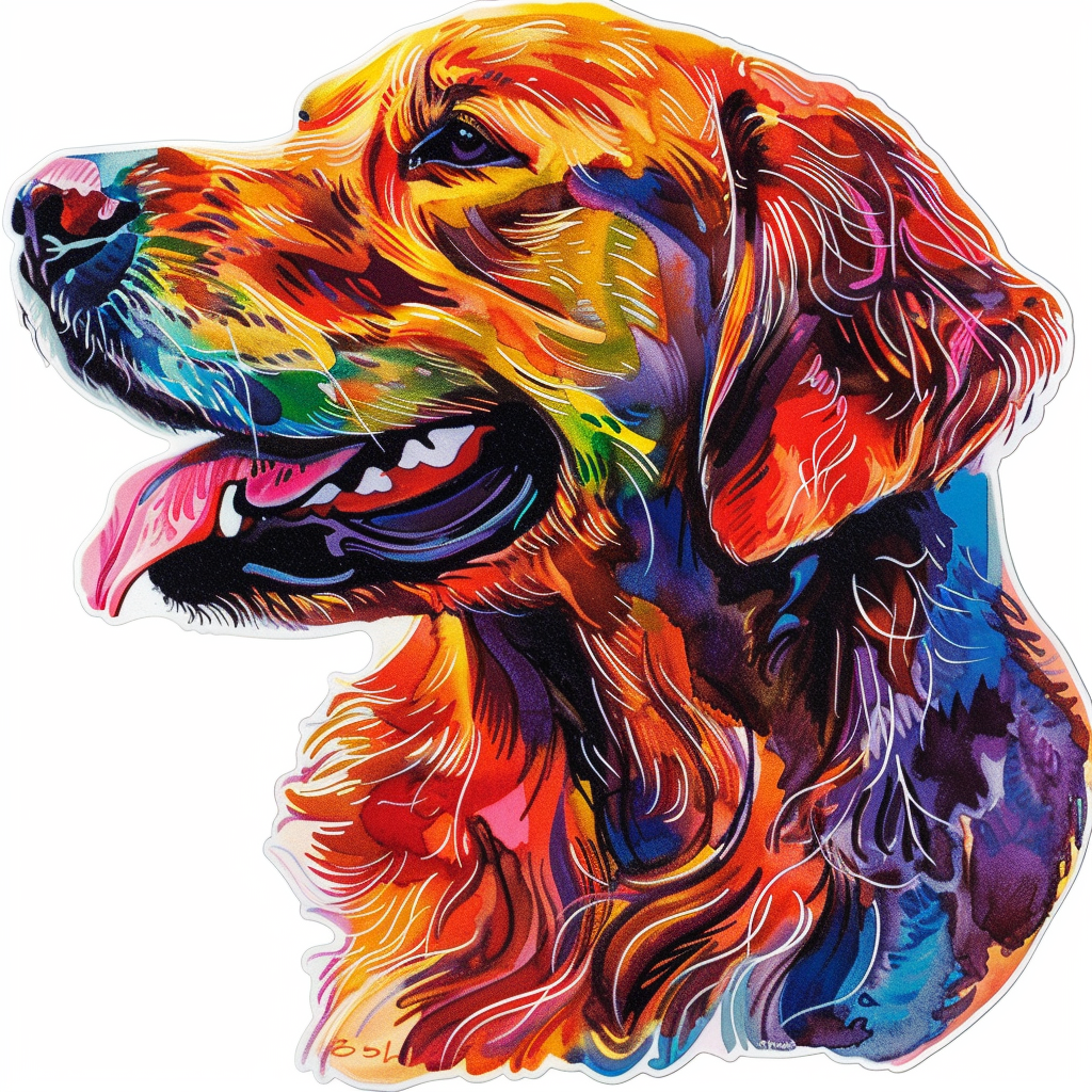 Golden Retriever Dog Vinyl Decal Sticker for Car, Laptop, Tumbler and more # F010541