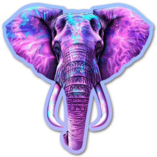Elephant Expressive surreal Vinyl Decal Sticker for Car, Laptop, Tumbler and more # F022359-4" x 4"