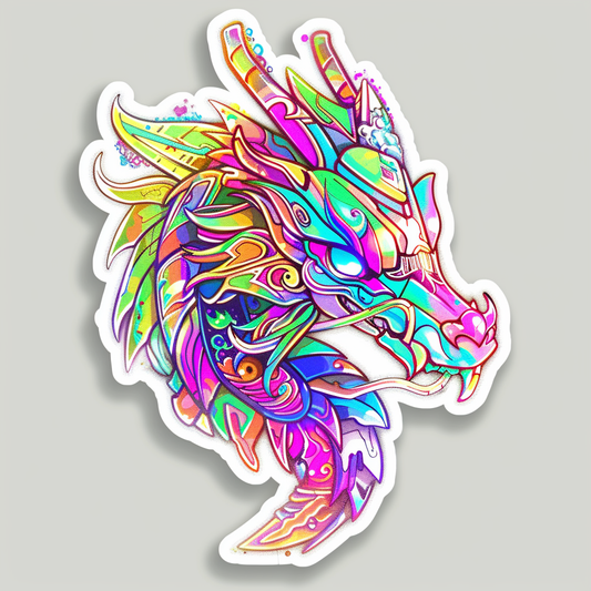 Sticker of a Dragon cyber punk majestic Expressive surreal Vinyl Decal Sticker for Car, Laptop, Tumbler and more # F019166