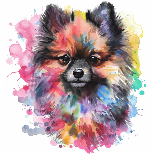 Pomeranian Dog watercolor Expressive surreal Vinyl Decal Sticker for Car, Laptop, Tumbler and more # F018007