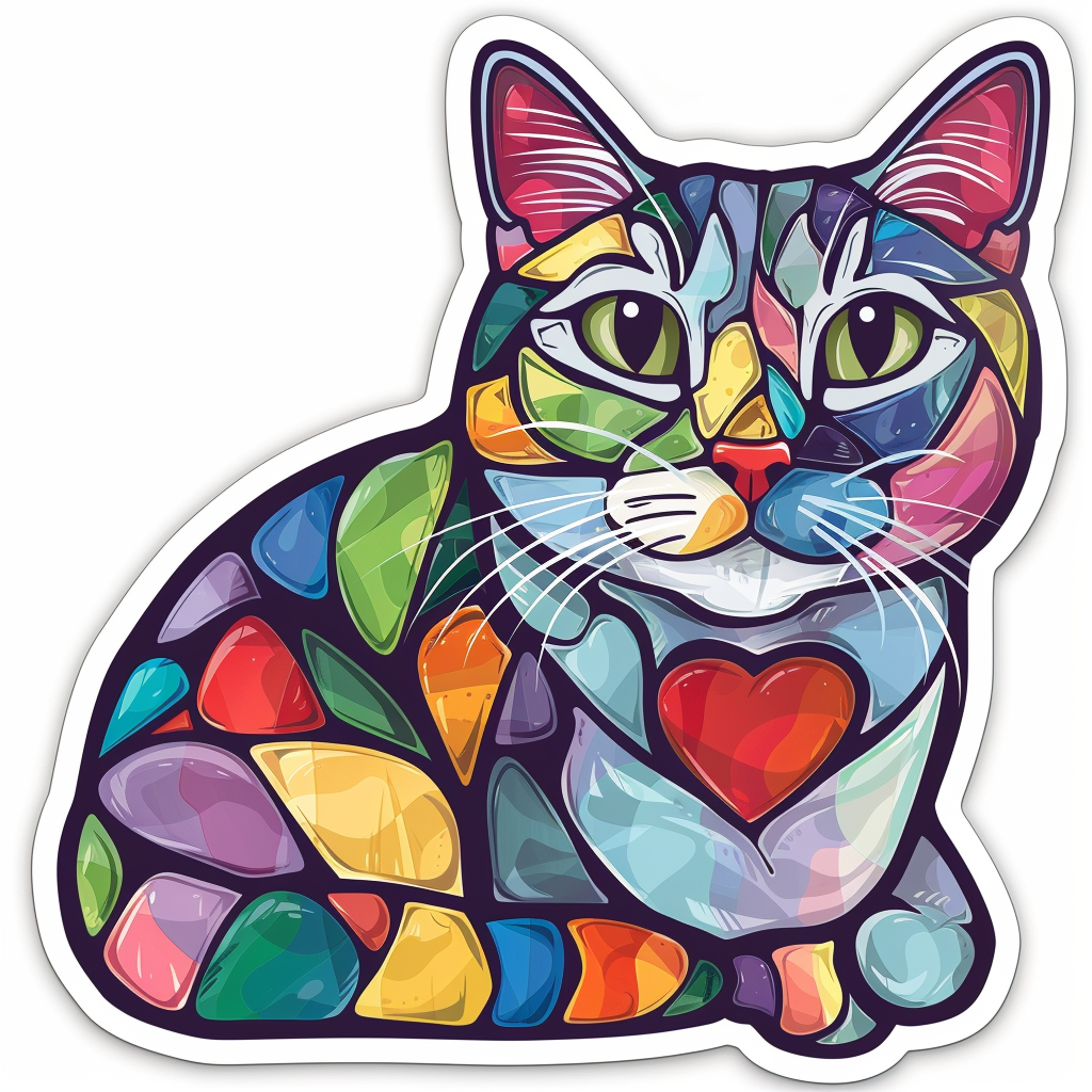 American Shorthair Cat majestic Expressive surreal Vinyl Decal Sticker for Car, Laptop, Tumbler and more # F018802