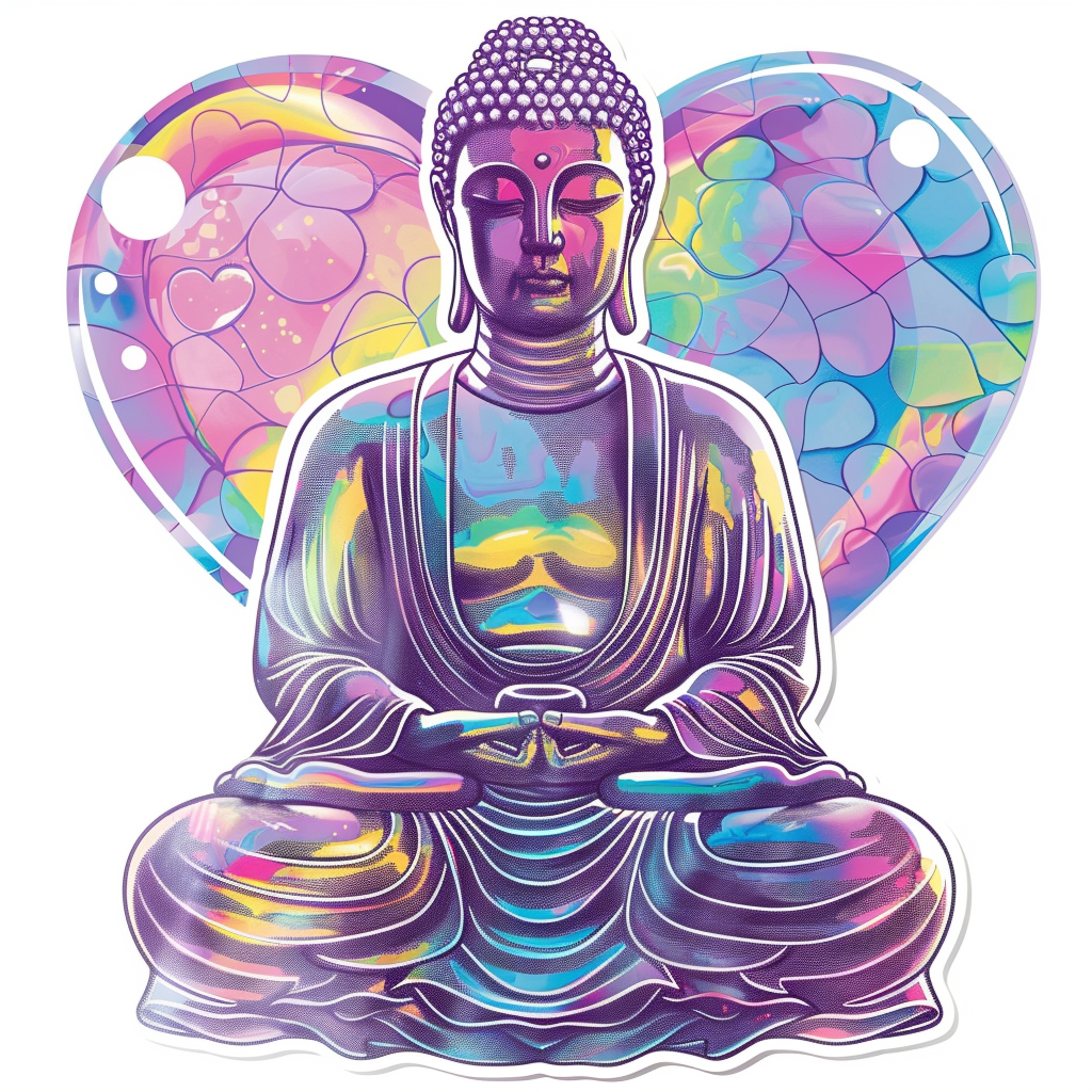 Sticker of a Buddha majestic Expressive surreal Vinyl Decal Sticker for Car, Laptop, Tumbler and more # F017207