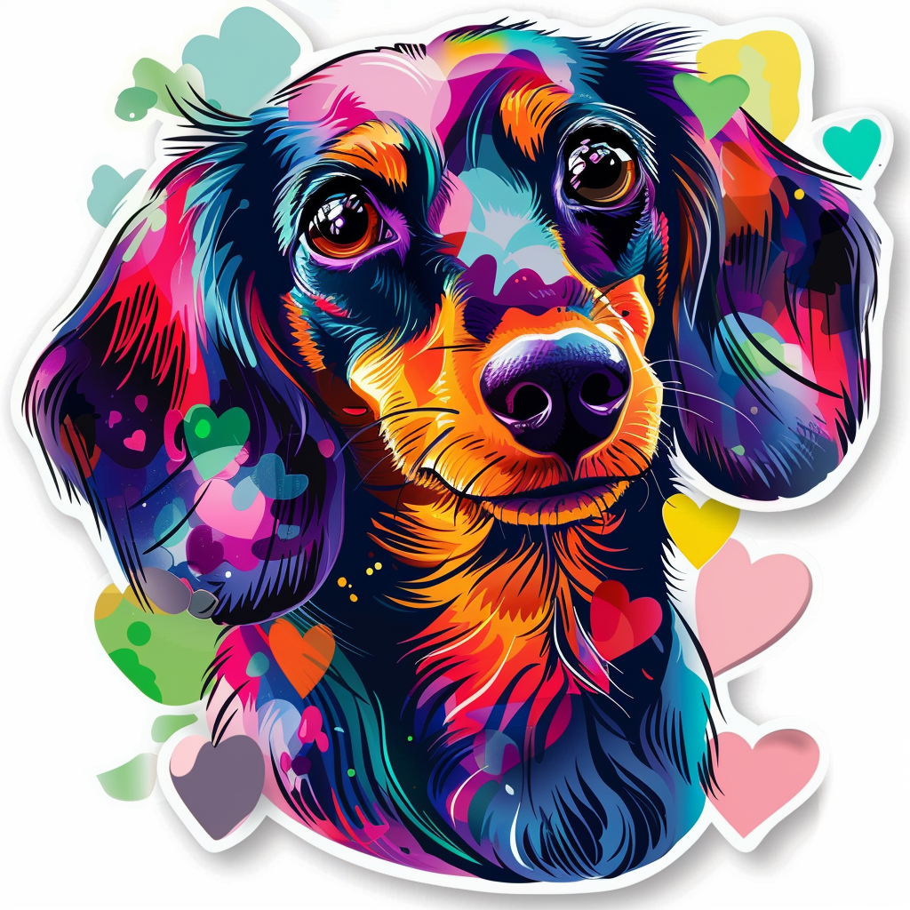 Dachshund Dog Heartcore Vinyl Decal Sticker for Car, Laptop, Tumbler and more # F012830