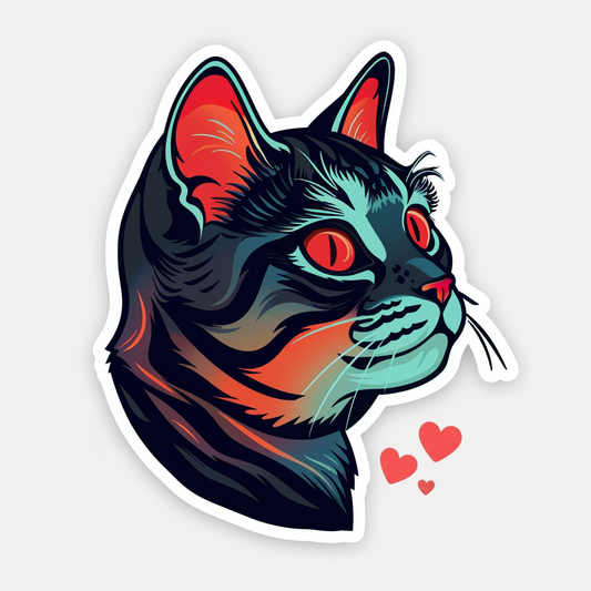 American Shorthair Cat majestic Expressive surreal Vinyl Decal Sticker for Car, Laptop, Tumbler and more # F018707