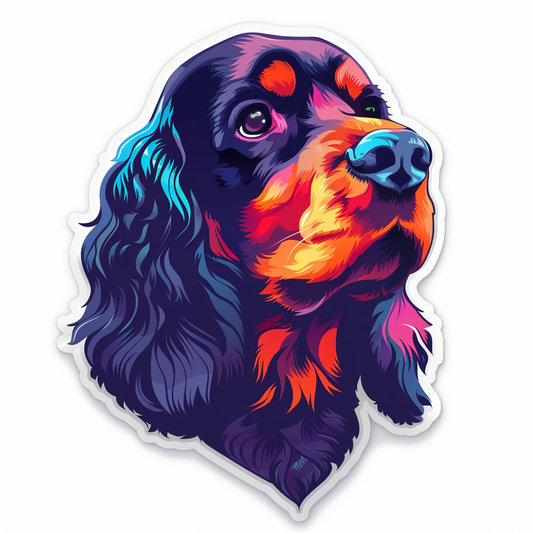 Cocker Spaniel Dog majestic Expressive surreal Vinyl Decal Sticker for Car, Laptop, Tumbler and more # F019761-4" x 4"