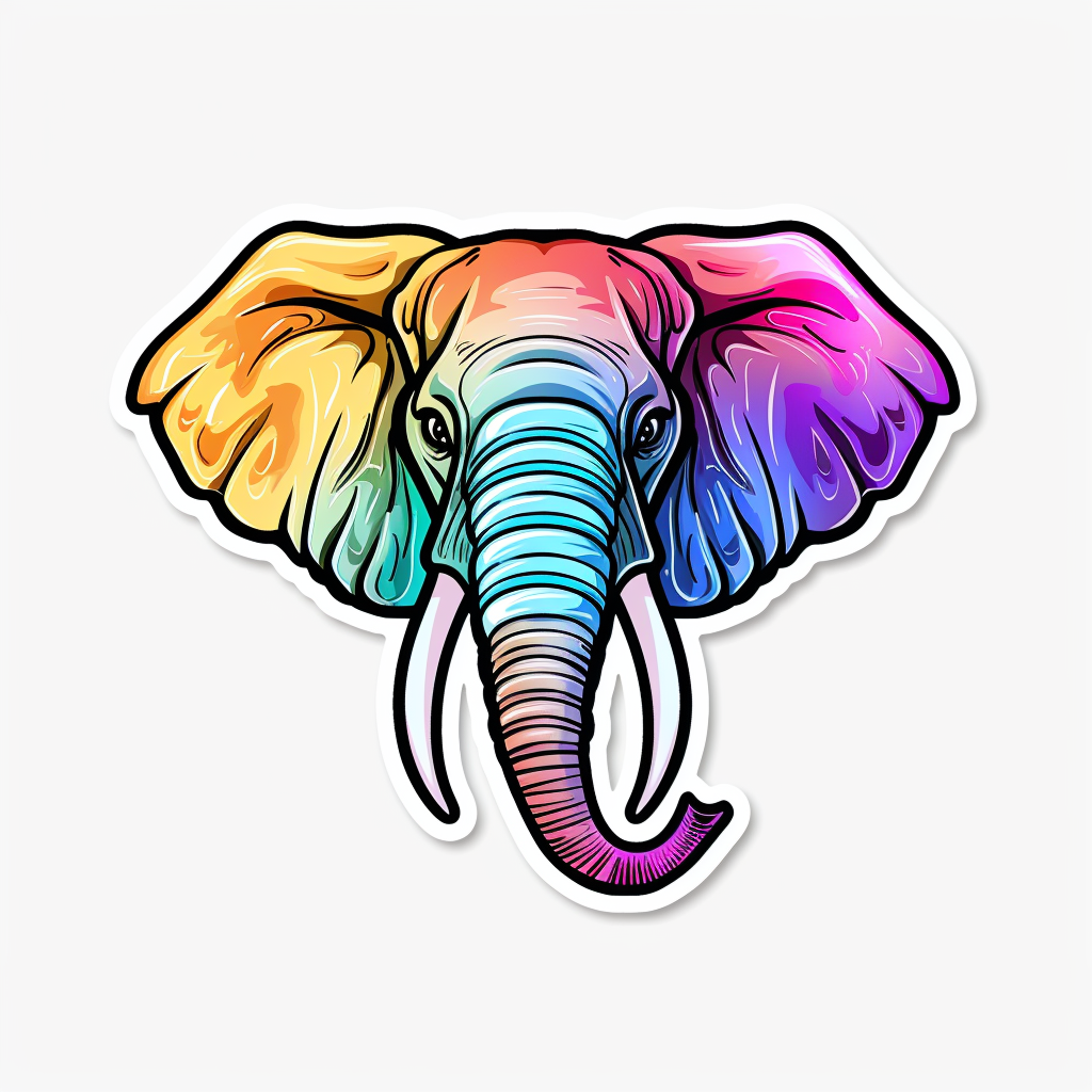 Elephant Expressive surreal Vinyl Decal Sticker for Car, Laptop, Tumbler and more # F022405
