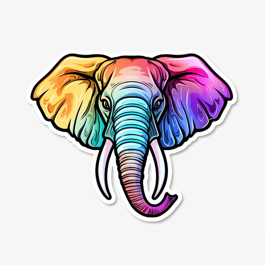 Elephant Expressive surreal Vinyl Decal Sticker for Car, Laptop, Tumbler and more # F022405